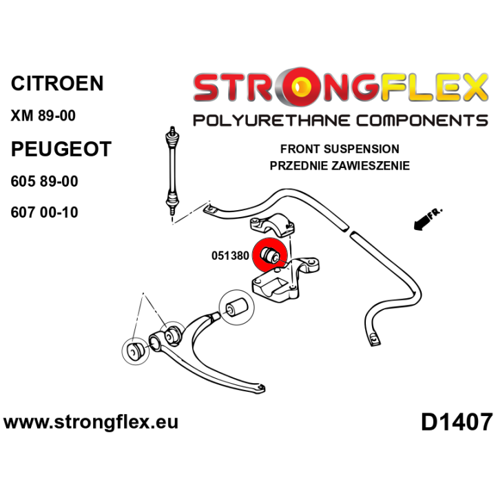 051380A: Tuleja stabilizatora przedniego SPORT Strongflex