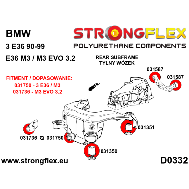 031351A: Tuleja tylnego wózka - tylna SPORT Strongflex