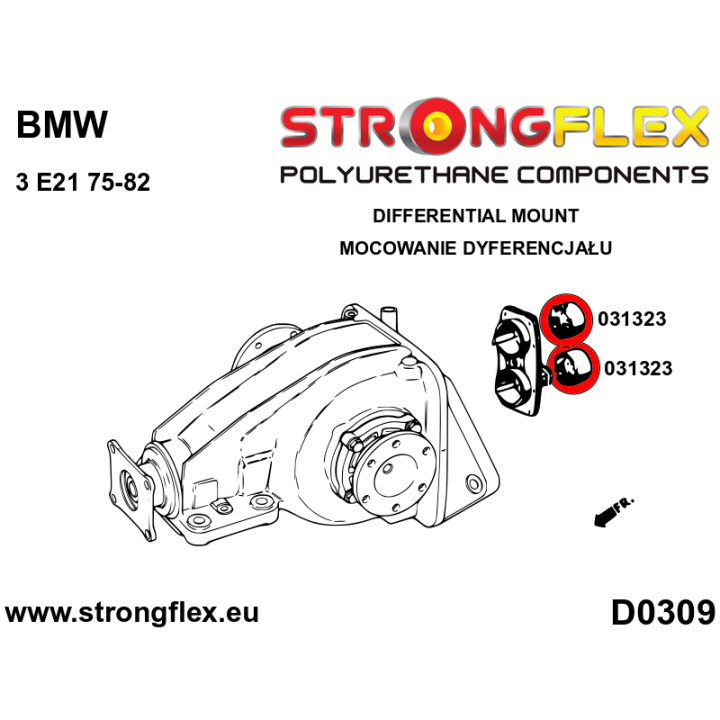 031323B: Tuleja wieszaka tylnego dyferencjału Strongflex