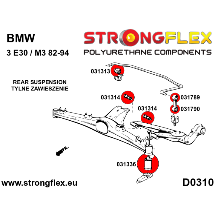 031314B: Tuleja wahacza tylnego Strongflex