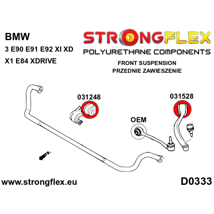 031248A: Tuleja stabilizatora przedniego SPORT Strongflex