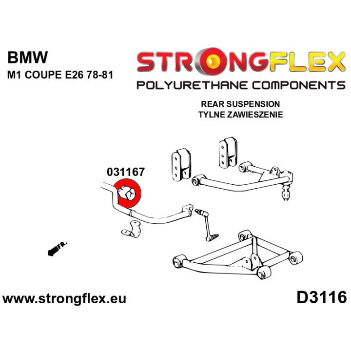 031167B: Tuleja stabilizatora przedniego / tylnego Strongflex