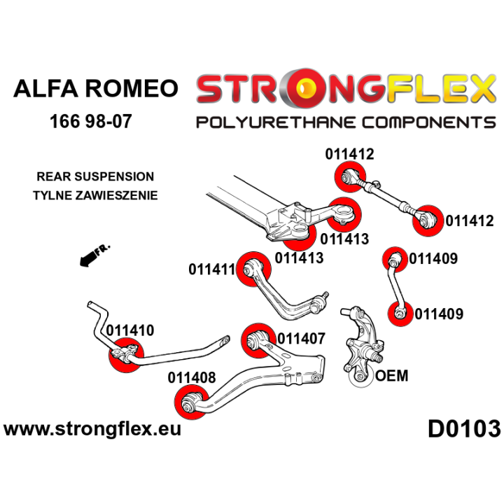 011407A: Tuleja wahacza tylnego tylna SPORT Strongflex