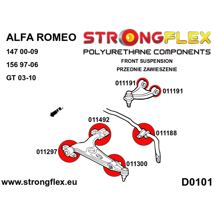 011191A: Tuleja wahacza przedniego górnego SPORT Strongflex