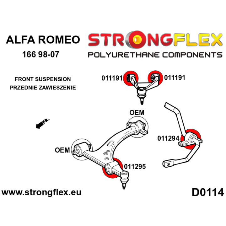011191A: Tuleja wahacza przedniego górnego SPORT Strongflex