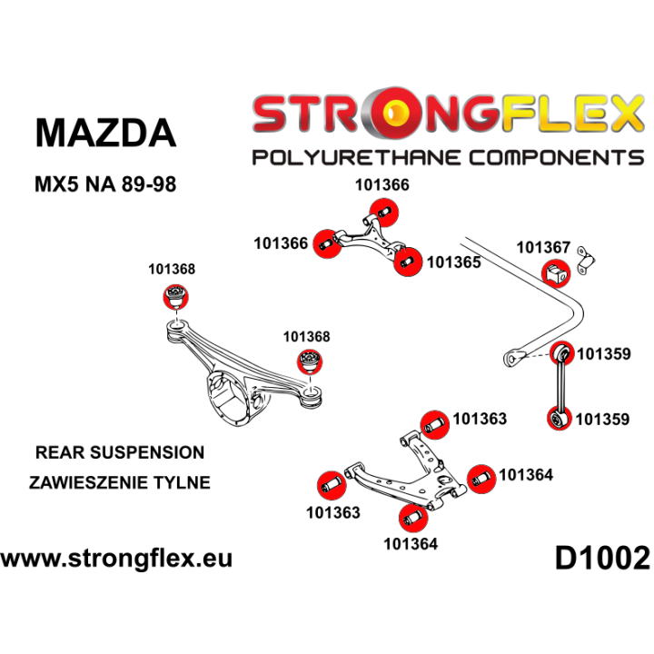101369A: Tuleja mocowania tylnego dyferencjału SPORT Strongflex