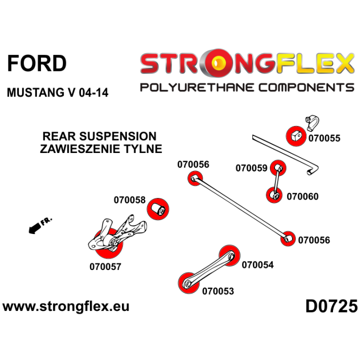070057A: Tuleja tylnego mostu - przednia SPORT Strongflex
