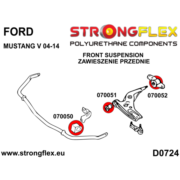 070050A: Tuleja stabilizatora przedniego SPORT Strongflex