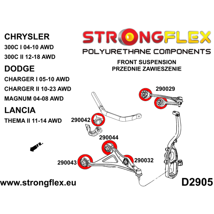 290044A: Tuleja wahacza przedniego dolnego – tylna SPORT Strongflex