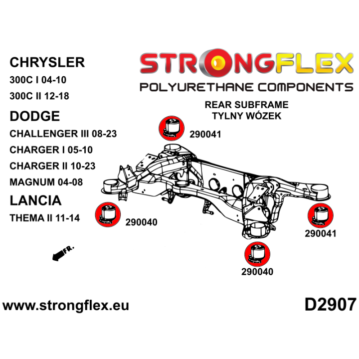 290041A: Tuleja tylnego wózka - tylna SPORT Strongflex