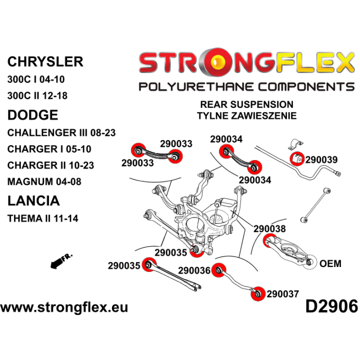 290033A: Tuleja wahacza tylnego - górnego SPORT Strongflex