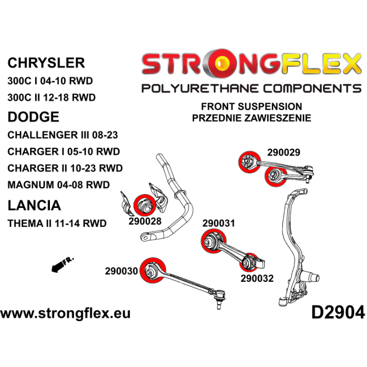 290028A: Tuleja stabilizatora przedniego SPORT Strongflex