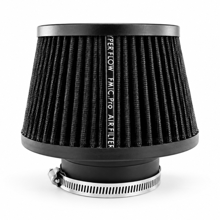 Stożkowy filtr powietrza FMIC.Pro dł. 100mm średnica montażowa 76mm Czarny