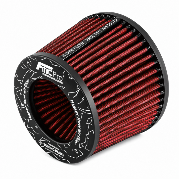 Stożkowy filtr powietrza FMIC.Pro dł. 100mm średnica montażowa 76mm Czerwony