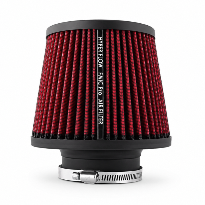 Stożkowy filtr powietrza FMIC.Pro dł. 125mm średnica montażowa 76mm Czerwony