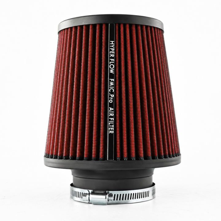 Stożkowy filtr powietrza FMIC.Pro dł. 150mm średnica montażowa 102mm Czerwony