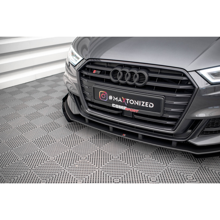 Splitter Przedni Street Pro V.1  + Flaps Audi S3 / A3 S-Line Sportback 8V Facelift