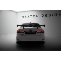 Karbonowy Spoiler Z Wewnętrznymi Wspornikami + LED Audi A3 / A3 S-Line / S3 / RS3 Sedan 8V / 8V Facelift
