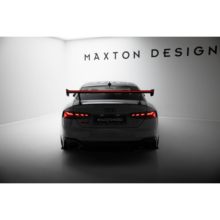 Karbonowy Spoiler Z Zewnętrznymi Wspornikami  V.1+ LED Audi A5 / A5 S-Line / S5 / RS5 Coupe F5 / F5 Facelift