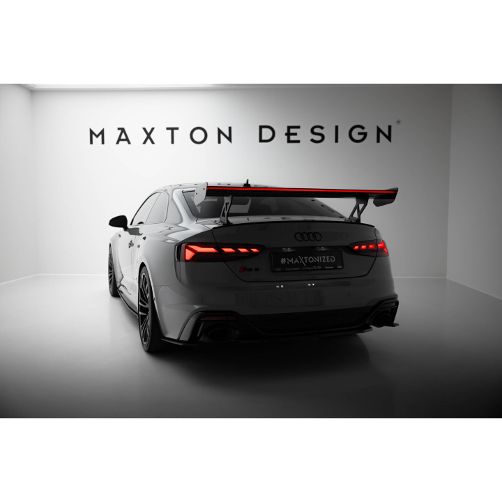 Karbonowy Spoiler Z Zewnętrznymi Wspornikami  V.1+ LED Audi A5 / A5 S-Line / S5 / RS5 Coupe F5 / F5 Facelift