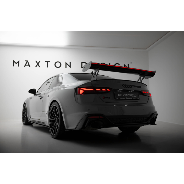 Karbonowy Spoiler Z Zewnętrznymi Wspornikami  V.1+ LED Audi A5 / A5 S-Line / S5 / RS5 Coupe F5 / F5 Facelift