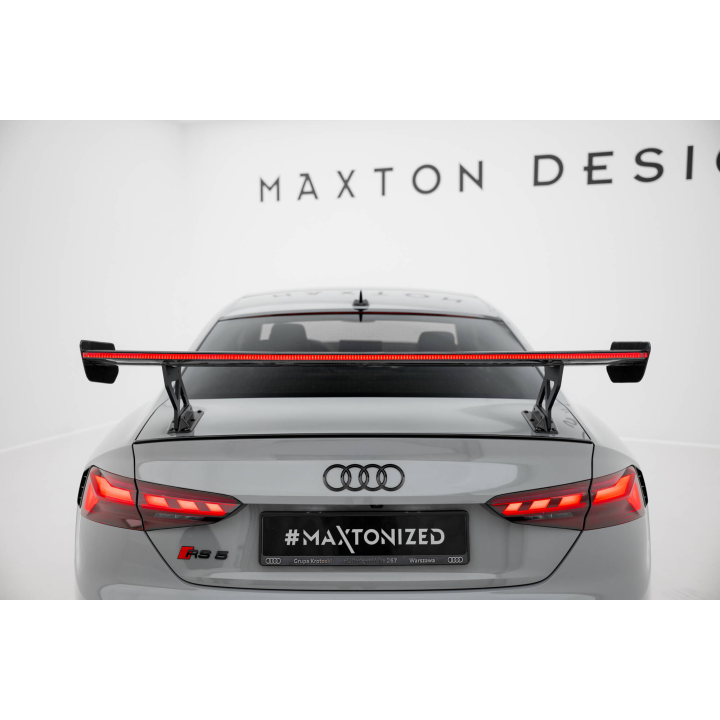 Karbonowy Spoiler Z Zewnętrznymi Wspornikami  V.1+ LED Audi A5 / A5 S-Line / S5 / RS5 Coupe F5 / F5 Facelift