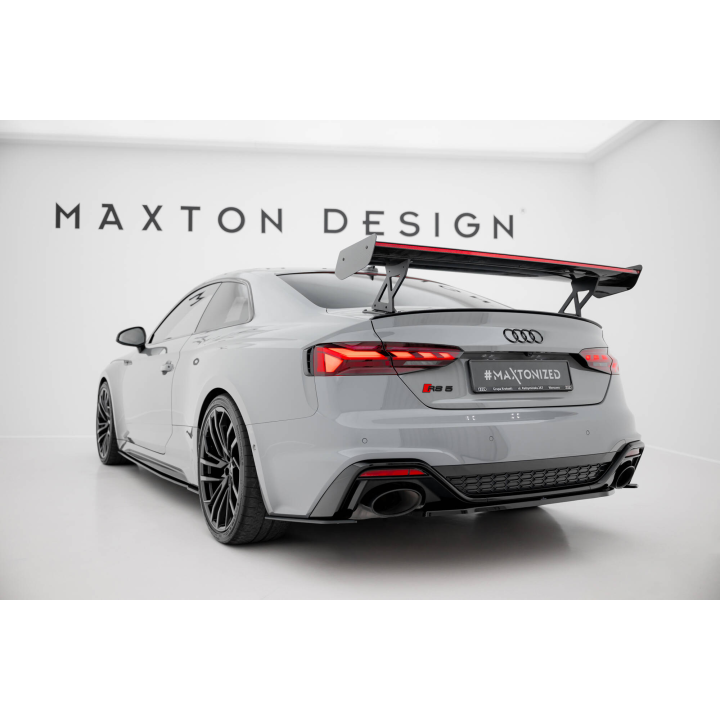 Karbonowy Spoiler Z Zewnętrznymi Wspornikami  V.1+ LED Audi A5 / A5 S-Line / S5 / RS5 Coupe F5 / F5 Facelift