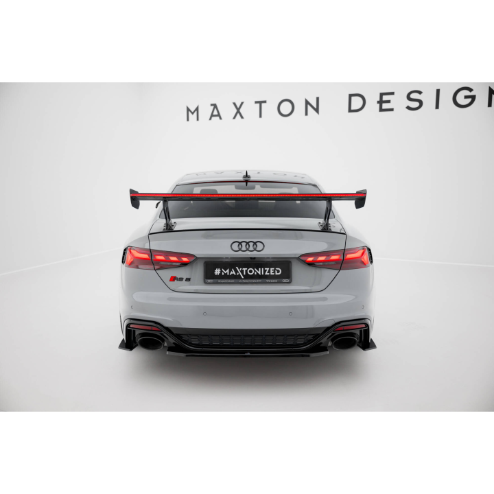 Karbonowy Spoiler Z Zewnętrznymi Wspornikami  V.1+ LED Audi A5 / A5 S-Line / S5 / RS5 Coupe F5 / F5 Facelift