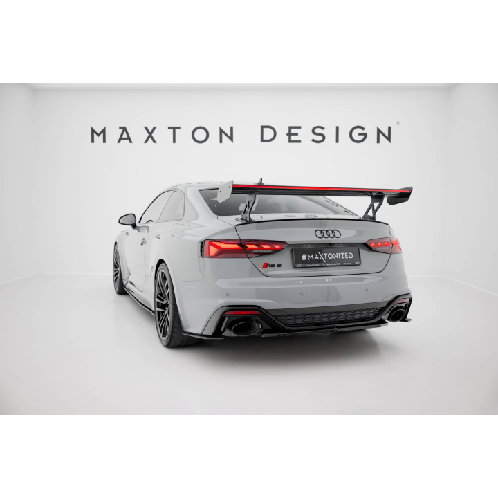 Karbonowy Spoiler Z Zewnętrznymi Wspornikami  V.1+ LED Audi A5 / A5 S-Line / S5 / RS5 Coupe F5 / F5 Facelift