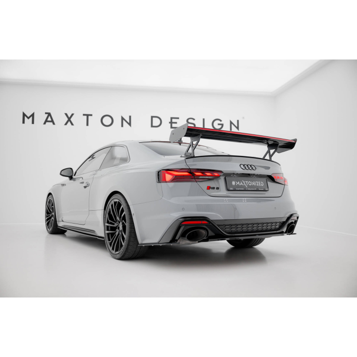Karbonowy Spoiler Z Zewnętrznymi Wspornikami  V.1+ LED Audi A5 / A5 S-Line / S5 / RS5 Coupe F5 / F5 Facelift