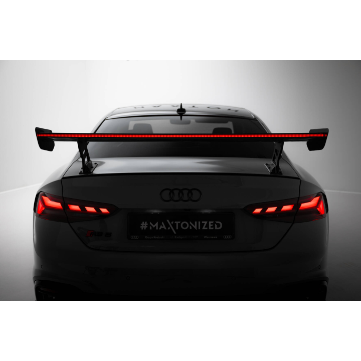 Karbonowy Spoiler Z Zewnętrznymi Wspornikami  V.2+ LED Audi A5 / A5 S-Line / S5 / RS5 Coupe F5 / F5 Facelift