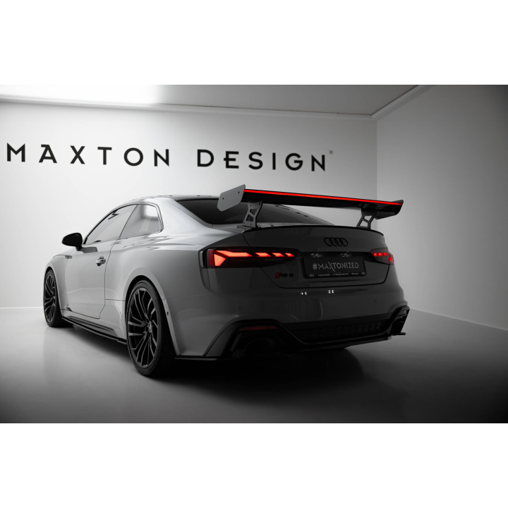 Karbonowy Spoiler Z Zewnętrznymi Wspornikami  V.2+ LED Audi A5 / A5 S-Line / S5 / RS5 Coupe F5 / F5 Facelift