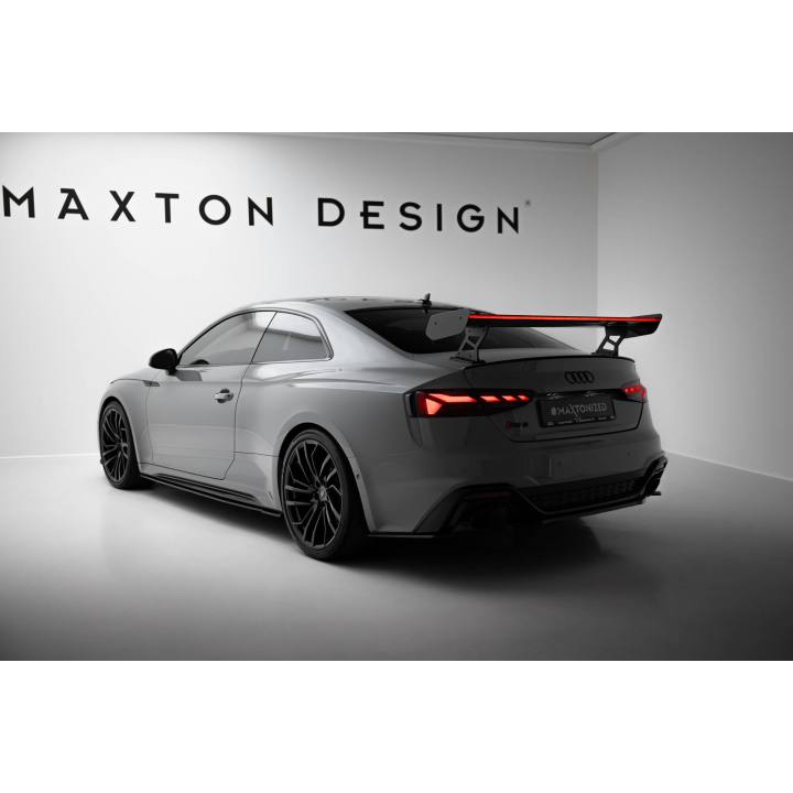 Karbonowy Spoiler Z Zewnętrznymi Wspornikami  V.2+ LED Audi A5 / A5 S-Line / S5 / RS5 Coupe F5 / F5 Facelift