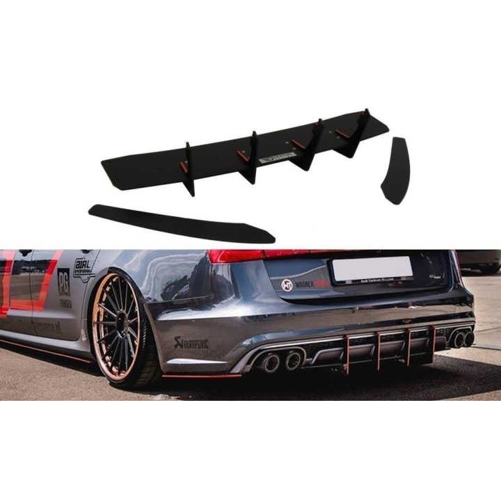 Dyfuzor Tylny i Splittery Tylne Boczne Audi S6 C7 FL