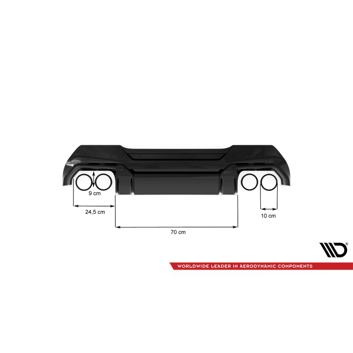 Dokładka Tylna V.2 + Wydech Milltek Sport  BMW 1 F40 M135i