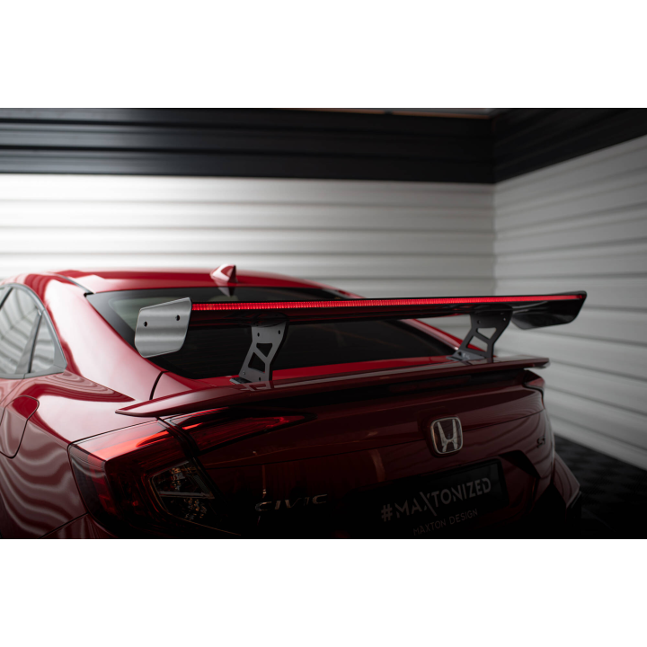 Karbonowy Spoiler Z Wewnętrznymi Wspornikami + LED Honda Civic SI Mk10