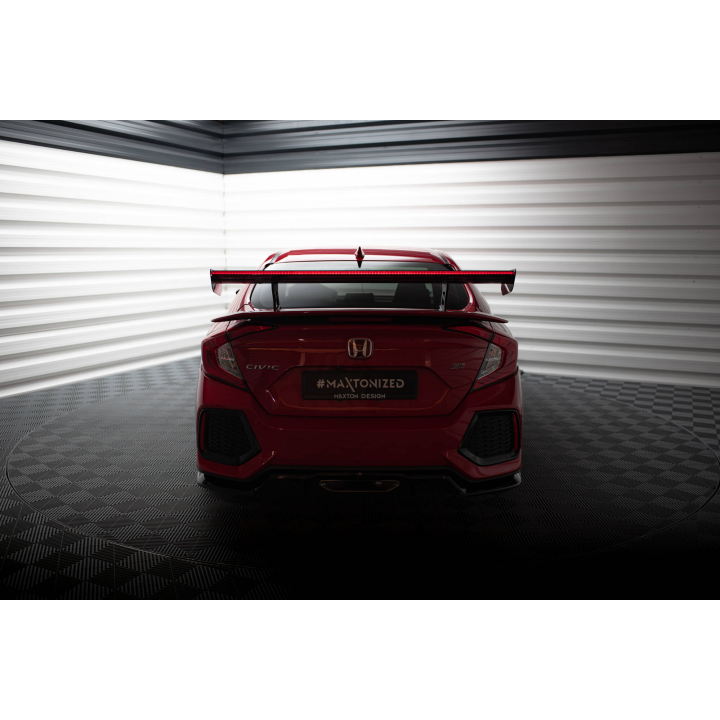 Karbonowy Spoiler Z Wewnętrznymi Wspornikami + LED Honda Civic SI Mk10