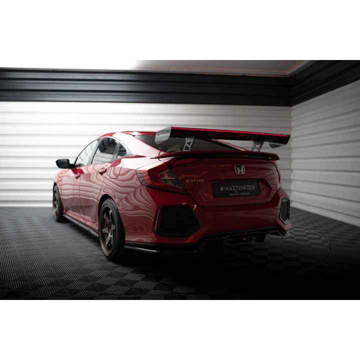 Karbonowy Spoiler Z Wewnętrznymi Wspornikami + LED Honda Civic SI Mk10