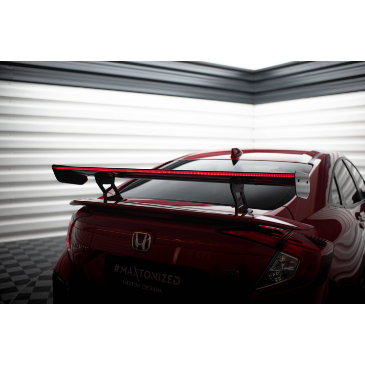 Karbonowy Spoiler Z Wewnętrznymi Wspornikami + LED Honda Civic SI Mk10